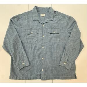 American Eagle AE Resort Shirt Blue Button Up 100% Cotton Mens Size XL  (15)